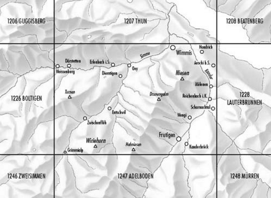 TOPO Wandelkaart 1227 - Niesen Bern Zwitserland - Swisstopo