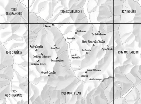 TOPO Wandelkaart 1346 - Chanrion Wallis Zwitserland - Swisstopo