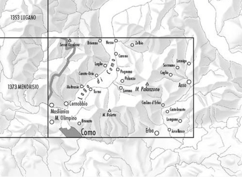 TOPO Wandelkaart 1374 - Como Lombardije Italië - Swisstopo