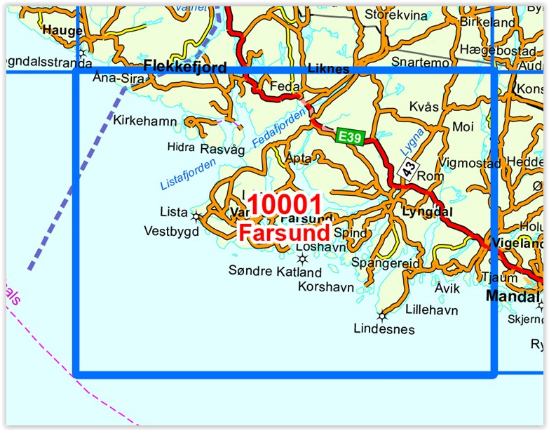 TOPO Wandelkaart 10001 - Farsund- Vest-Agder - Nordeca AS