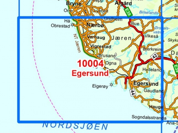 TOPO Wandelkaart 10004 - Egersund- Rogaland - Nordeca AS