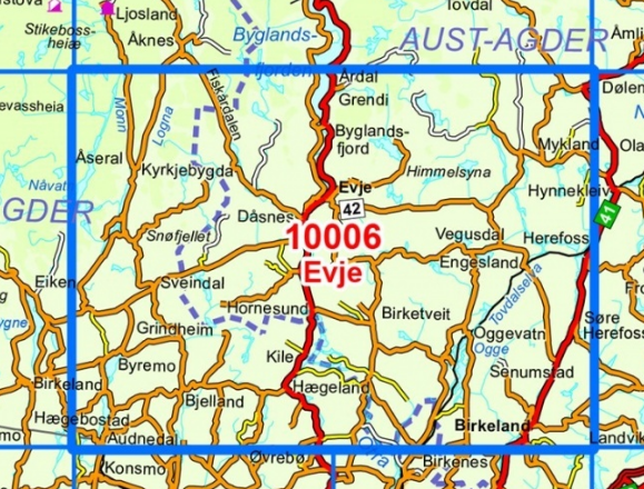 TOPO Wandelkaart 10006 - Evje- Aust-Agder - Nordeca AS