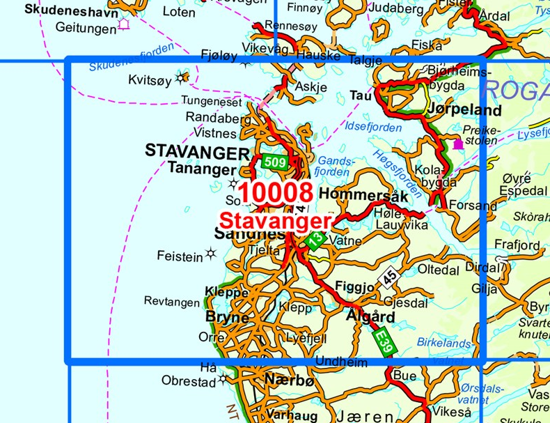TOPO Wandelkaart 10008 - Stavanger- Rogaland - Nordeca AS