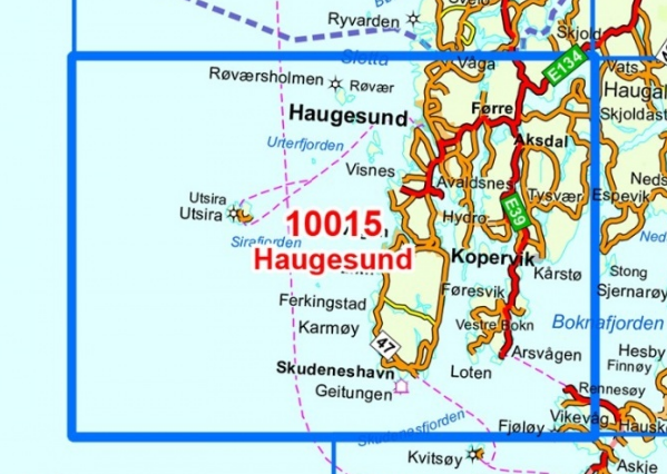 TOPO Wandelkaart 10015 - Haugesund- Rogaland - Nordeca AS
