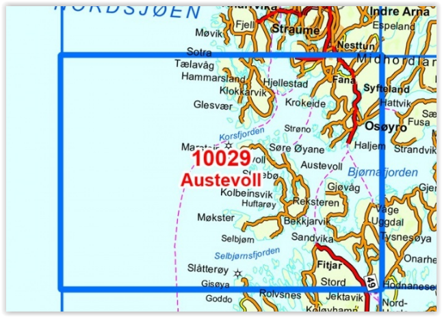 TOPO Wandelkaart 10029 - Austevoll- Hordaland - Nordeca AS