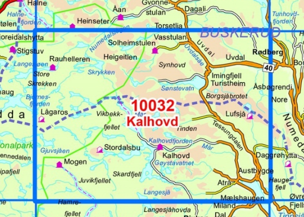 TOPO Wandelkaart 10032 - Kalhovd- Telemark - Nordeca AS