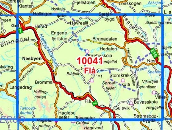 TOPO Wandelkaart 10041 - Flå- Buskerud - Nordeca AS