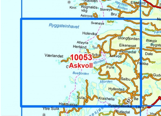 TOPO Wandelkaart 10053 - Askvoll - Sogn og Fjordane - Nordeca AS