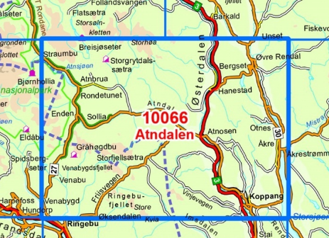 TOPO Wandelkaart 10066 - Atndalen-Västra Götalands län - Nordeca