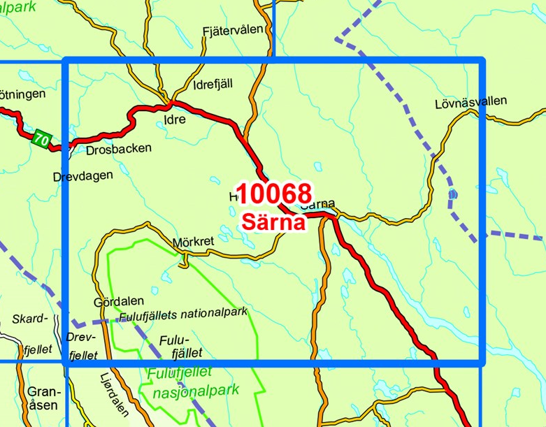 TOPO Wandelkaart 10068 - Särna- Dalarna - Nordeca AS