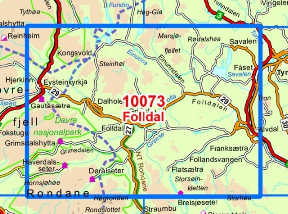 TOPO Wandelkaart 10073 - Folldal- Hedmark - Nordeca AS