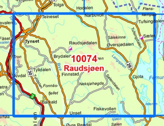 TOPO Wandelkaart 10074 - Raudsjøen- Oppland - Nordeca AS