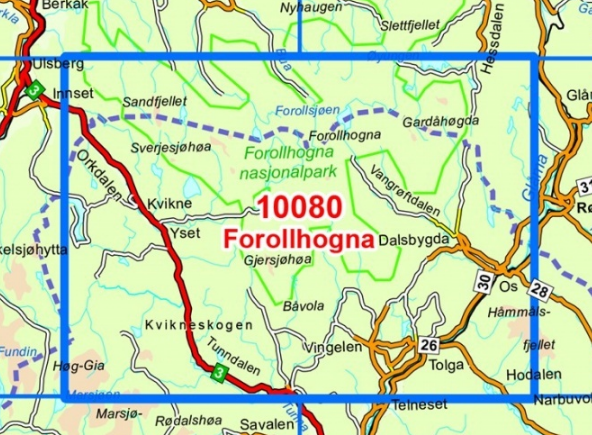 TOPO Wandelkaart 10080 - Forollhognal NP- Hedmark - Nordeca AS