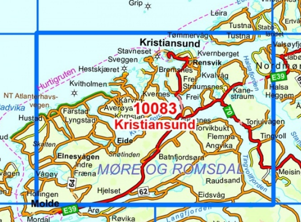 TOPO Wandelkaart 10083 - Kristiansund- Møre og Romsdal - Nordeca