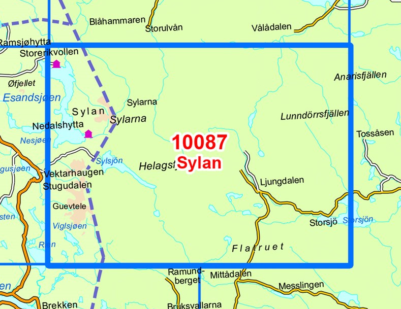 TOPO Wandelkaart 10087 - Sylan- Zuid-Trøndelag - Nordeca AS