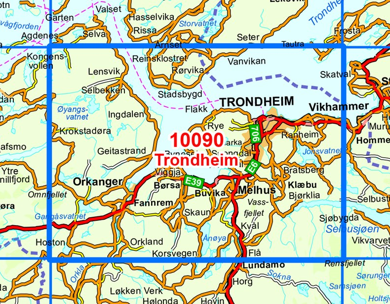 TOPO Wandelkaart 10090 - Trondheim- Sør-Trøndelag - Nordeca AS