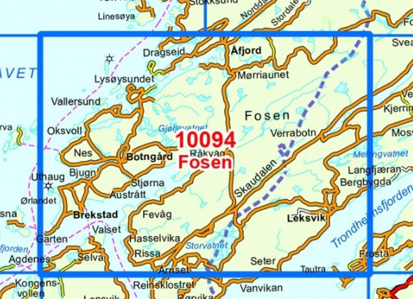 TOPO Wandelkaart 10094 - Fosen- Trøndelag - Nordeca AS