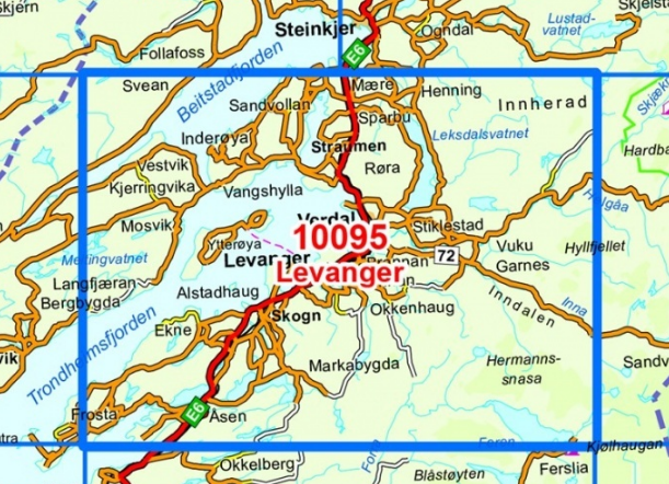 TOPO Wandelkaart 10095 - Levanger- Nord-Trøndelag - Nordeca AS