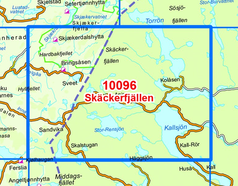 TOPO Wandelkaart 10096 - Skäckerfjällen- Åre - Nordeca AS