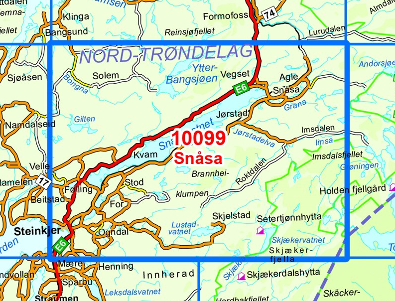 TOPO Wandelkaart 10099 - Snasa- Nord-Trøndelag - Nordeca AS