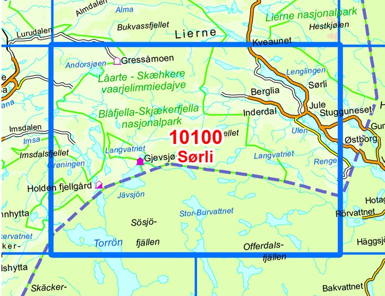 TOPO Wandelkaart 10100 - Sørli- Noord-Trøndelag - Nordeca AS