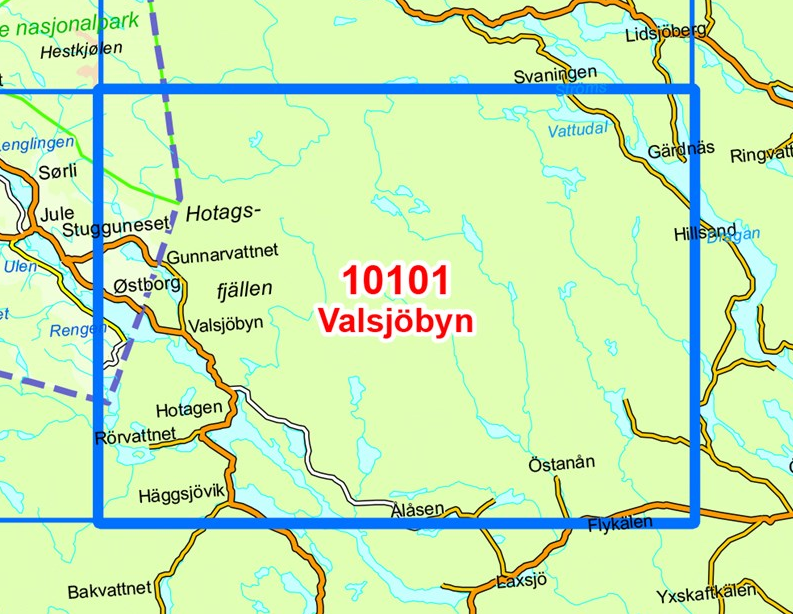 TOPO Wandelkaart 10101 - Valsjöbyn- Jämtland - Nordeca AS
