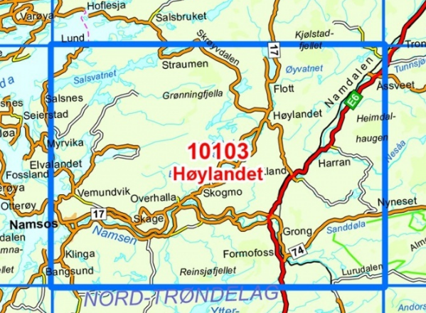 TOPO Wandelkaart 10103 - Hoylandet- Nord-Trøndelag - Nordeca AS