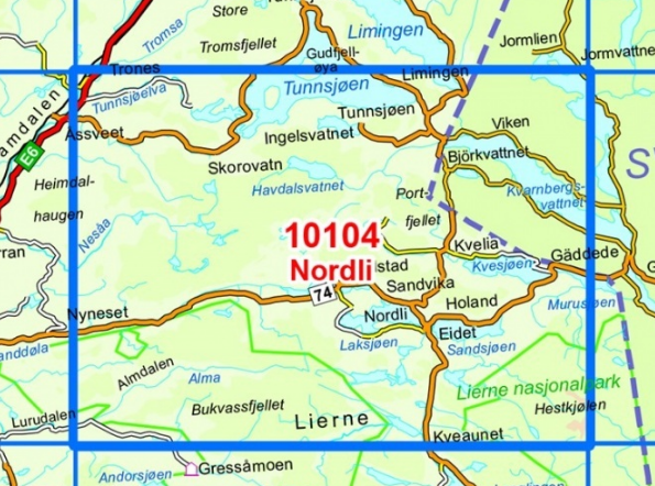 TOPO Wandelkaart 10104 - Nordli- Oppland - Nordeca AS