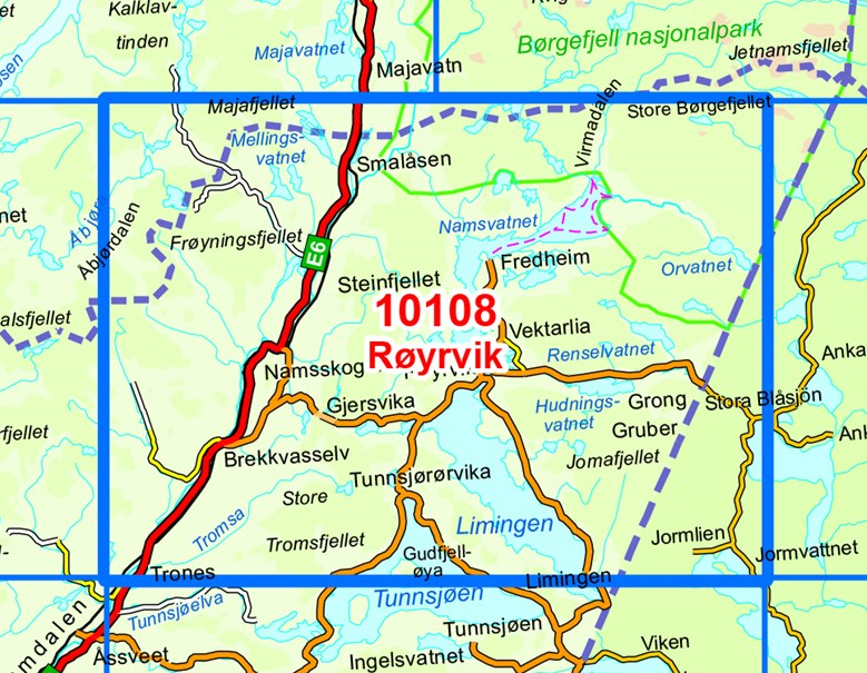 TOPO Wandelkaart 10108 - Røyrvik- Nord-Trøndelag - Nordeca AS