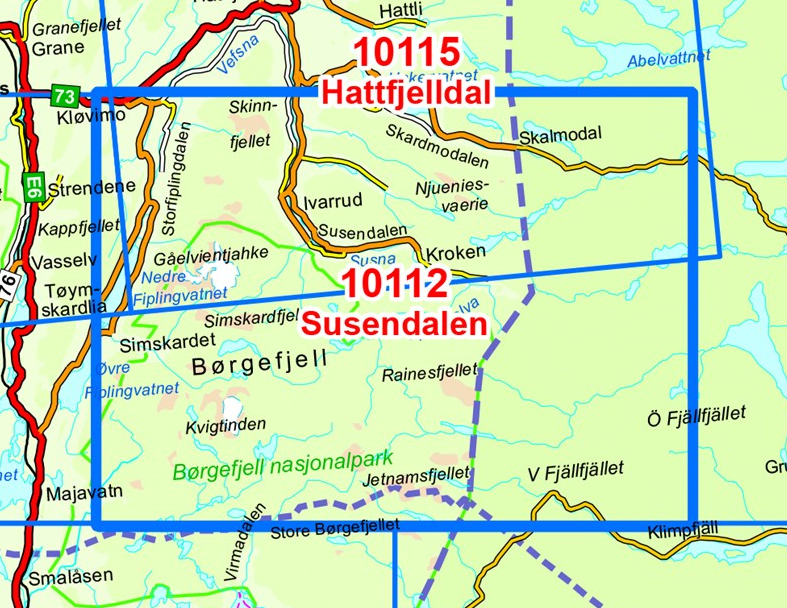 TOPO Wandelkaart 10112 - Susendalen- Nordland - Nordeca AS