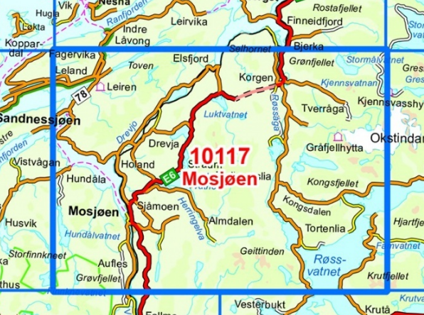 TOPO Wandelkaart 10117 - Mosjoen- Nordland - Nordeca AS