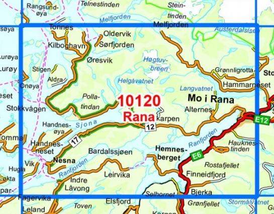 TOPO Wandelkaart 10120 - Rana- Nordland - Nordeca AS
