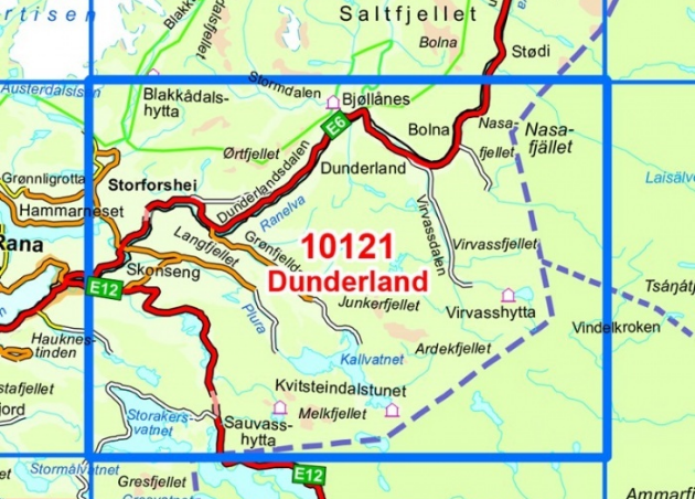 TOPO Wandelkaart 10121 - Dunderland- Nordland - Nordeca AS