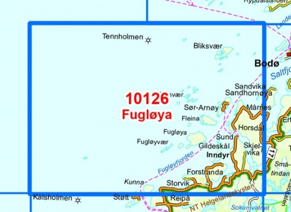 TOPO Wandelkaart 10126 - Fugloya- nordland - Nordeca AS