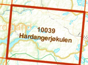 TOPO Wandelkaart 10039 - Hardangerjøkulen- Hordaland - Nordeca AS