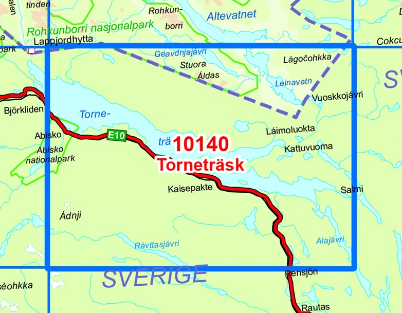 TOPO Wandelkaart 10140 - Torneträsk- Lapland - Nordeca AS