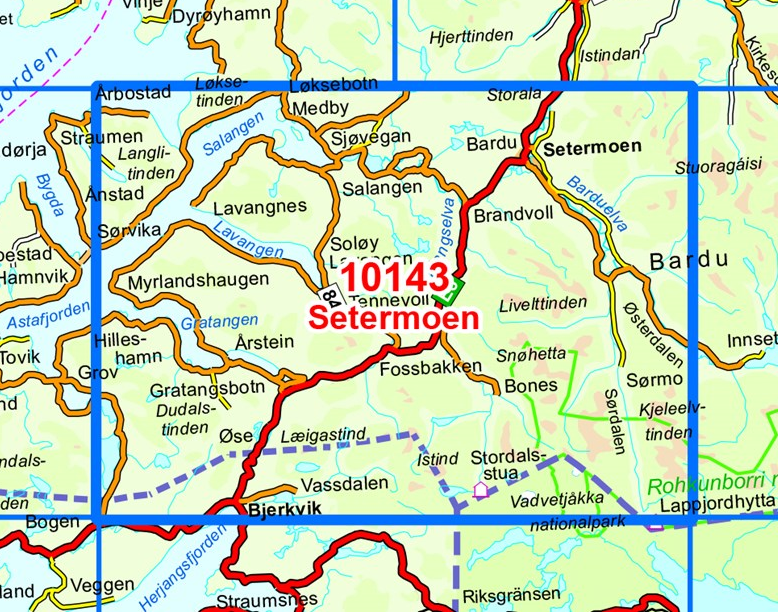 TOPO Wandelkaart 10143 - Setermoen- Troms county - Nordeca AS