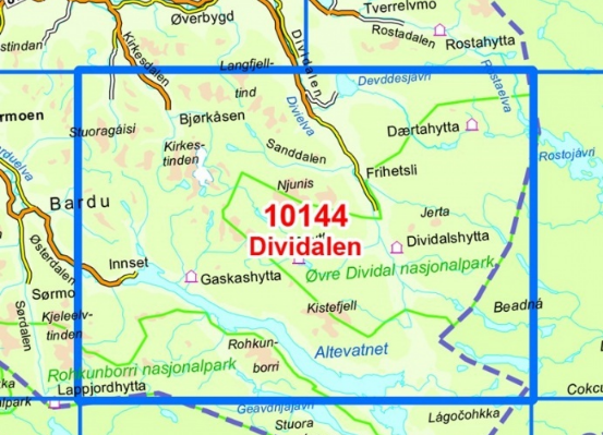 TOPO Wandelkaart 10144 - Dividalen NP - Troms - Nordeca AS