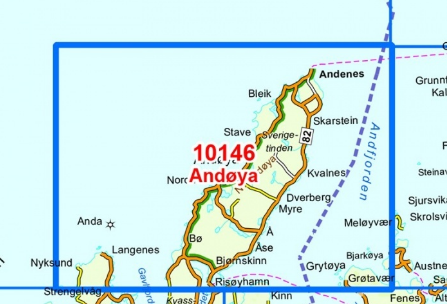 TOPO Wandelkaart 10146 - Andoya- Nordland - Nordeca AS