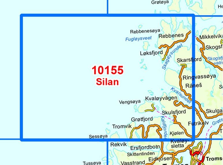 TOPO Wandelkaart 10155 - Silan- Troms county - Nordeca AS