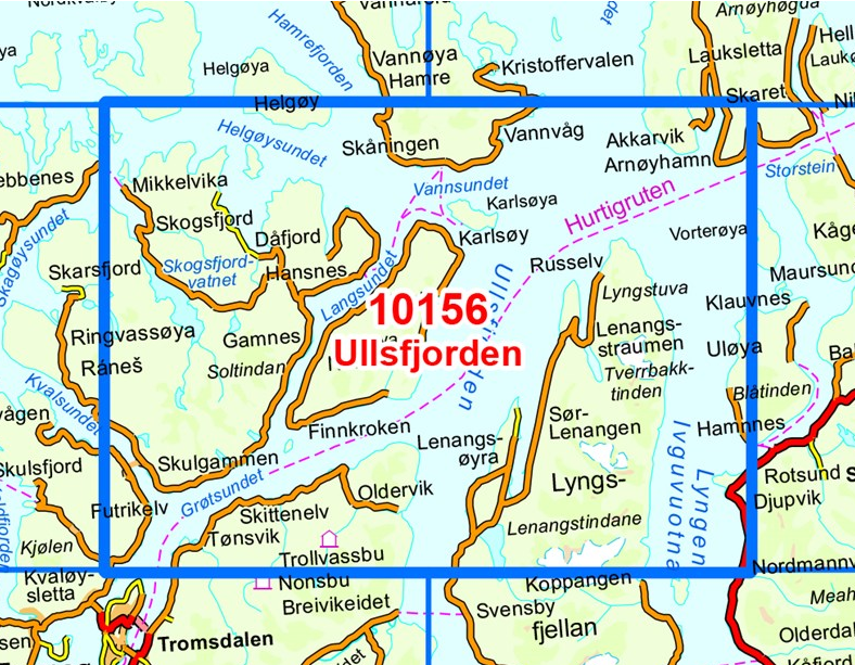 TOPO Wandelkaart 10156 - Ullsfjorden- Troms - Nordeca AS