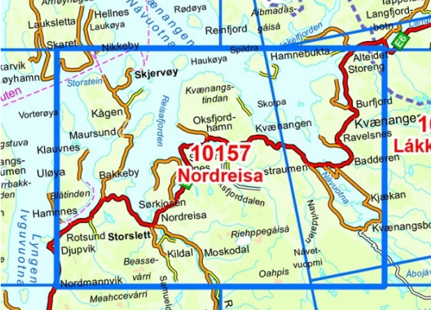 TOPO Wandelkaart 10157 - Nordreisa- Troms - Nordeca AS