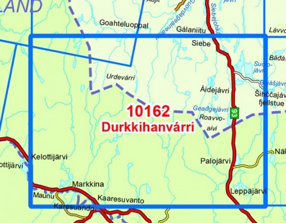 TOPO Wandelkaart 10162 - Durkkihanvarri- Noord - Nordeca AS