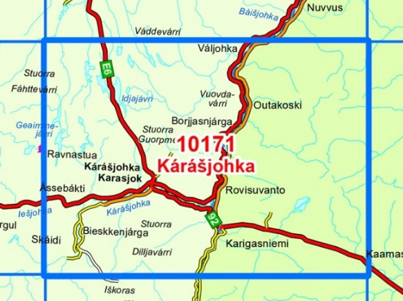 TOPO Wandelkaart 10171 - Karasjohka- Finnmark - Nordeca AS