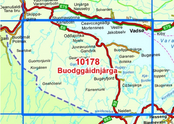 TOPO Wandelkaart 10178 - Buodggaidnjarga- Finnmark - Nordeca AS