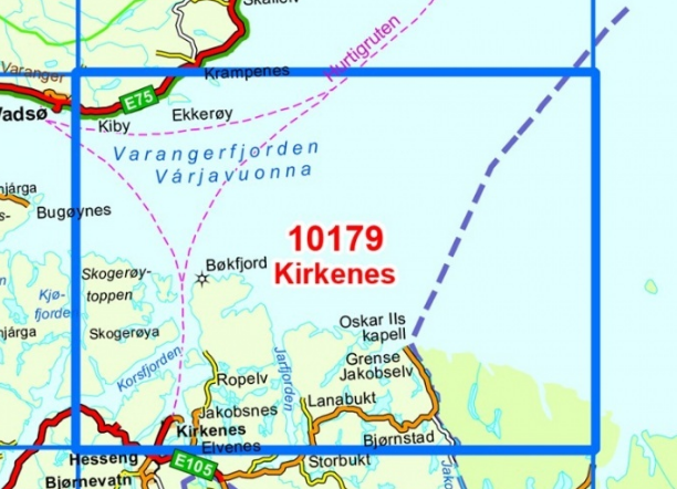 TOPO Wandelkaart 10179 - Kirkenes- Finnmark - Nordeca AS