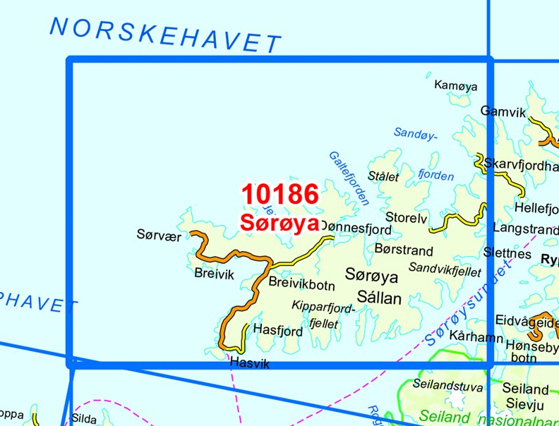 TOPO Wandelkaart 10186 - Soroya- Finnmark - Nordeca AS