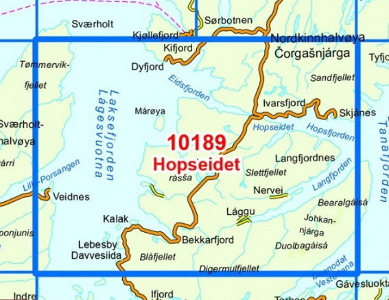 TOPO Wandelkaart 10189 - Hopseidet & Gamvik - FInland- Nordeca AS