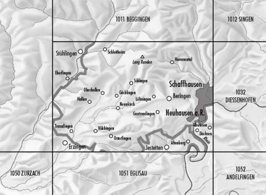 TOPO Wandelkaart 1031 - Neunkirch Schaffhaussen - Swisstopo
