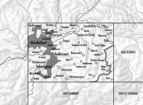 TOPO Wandelkaart 1064 - Montbeliard Franche Comté - Swisstopo